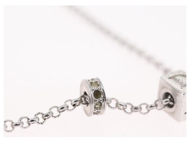 Collana Christian Dior metallo Argento Auth BA11492 - vista 4