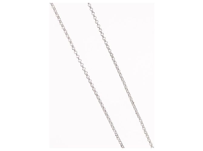 Collana Christian Dior metallo Argento Auth BA11492 - vista 6