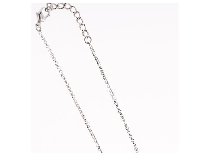 Collana Christian Dior metallo Argento Auth BA11492 - vista 8
