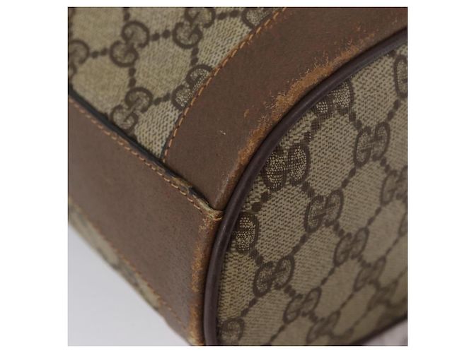 Borsa a spalla Gucci GG Supreme in PVC beige e oro 001 58 6850 Auth 174519 D'oro - vista 10
