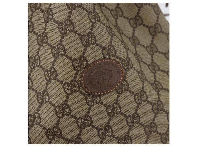 Borsa a spalla Gucci GG Supreme in PVC beige e oro 001 58 6850 Auth 174519 D'oro - vista 14