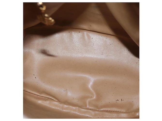 Borsa a spalla Gucci GG Supreme in PVC beige e oro 001 58 6850 Auth 174519 D'oro - vista 17