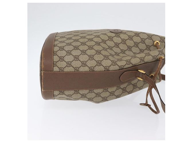 Borsa a spalla Gucci GG Supreme in PVC beige e oro 001 58 6850 Auth 174519 D'oro - vista 4