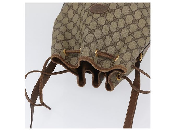 Borsa a spalla Gucci GG Supreme in PVC beige e oro 001 58 6850 Auth 174519 D'oro - vista 6