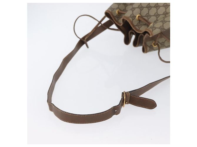 Borsa a spalla Gucci GG Supreme in PVC beige e oro 001 58 6850 Auth 174519 D'oro - vista 7