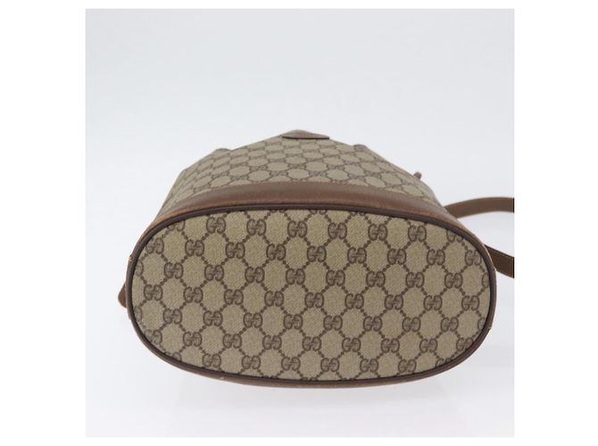 Borsa a spalla Gucci GG Supreme in PVC beige e oro 001 58 6850 Auth 174519 D'oro - vista 9