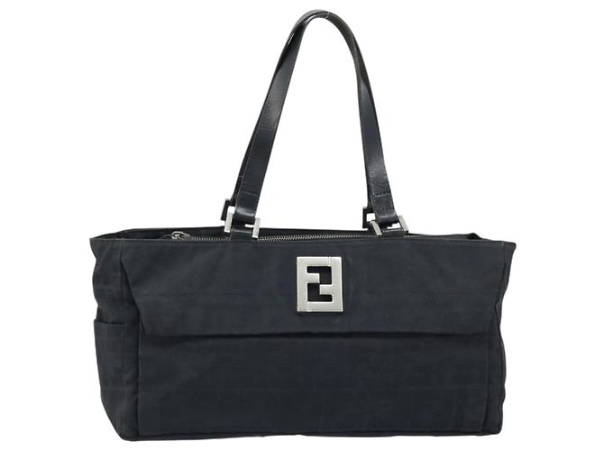FENDI Zucca Canvas Tote Bag Schwarz Silber Auth mr2177 - Ansicht 2