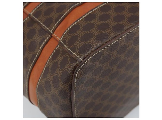 Céline CELINE Macadam Canvas Backpack PVC Leather Brown Gold Auth bs33733 Golden - view 13