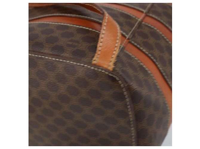 Céline CELINE Macadam Canvas Backpack PVC Leather Brown Gold Auth bs33733 Golden - view 14
