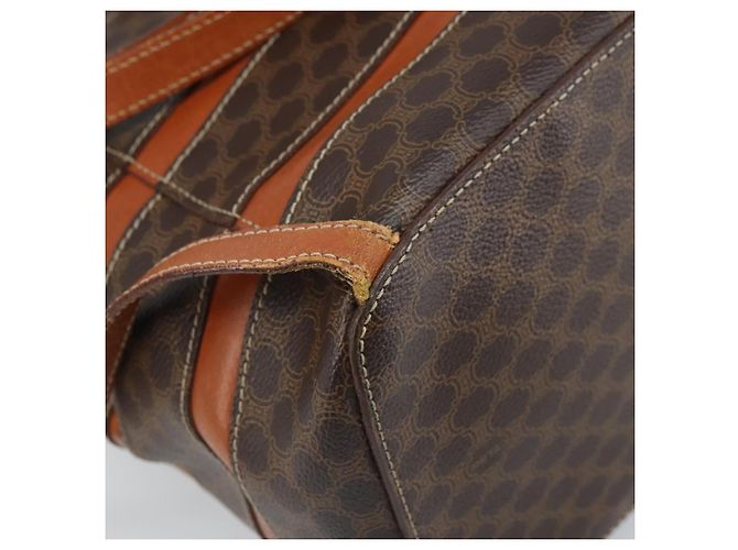 Céline CELINE Macadam Canvas Backpack PVC Leather Brown Gold Auth bs33733 Golden - view 15