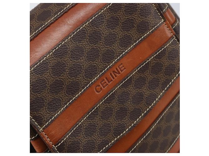 Céline CELINE Macadam Canvas Backpack PVC Leather Brown Gold Auth bs33733 Golden - view 16