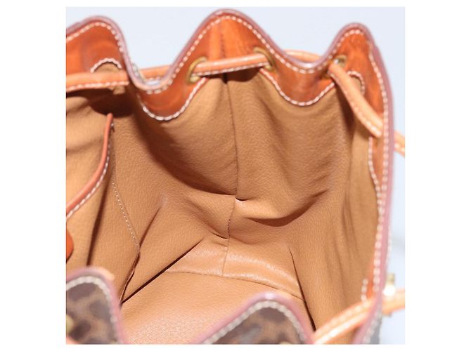 Céline CELINE Macadam Canvas Backpack PVC Leather Brown Gold Auth bs33733 Golden - view 21