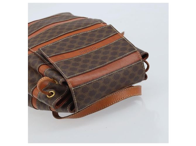 Céline CELINE Macadam Canvas Backpack PVC Leather Brown Gold Auth bs33733 Golden - view 6
