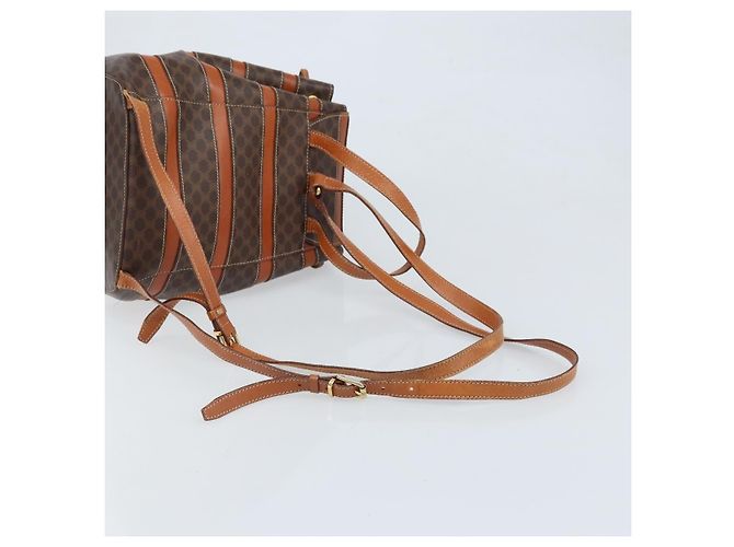 Céline CELINE Macadam Canvas Backpack PVC Leather Brown Gold Auth bs33733 Golden - view 9