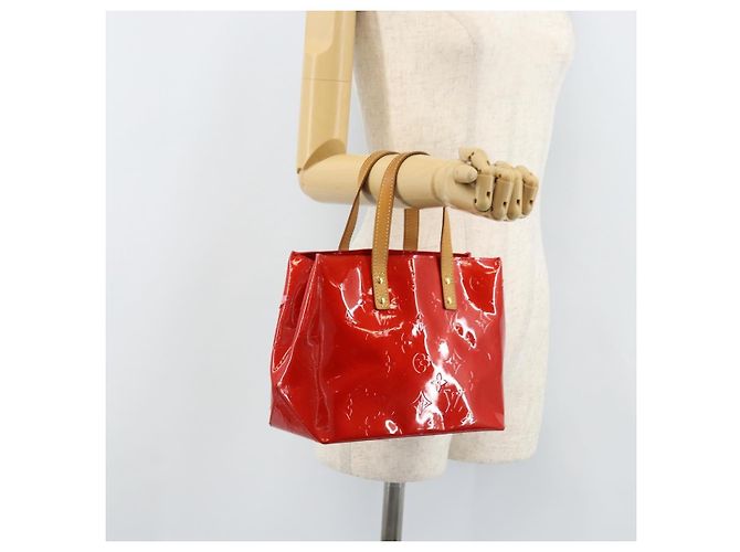 LOUIS VUITTON Monogram Vernis Reade PM Borsa a Mano Rossa M91088 LV Auth mr2188 Rosso - vista 24