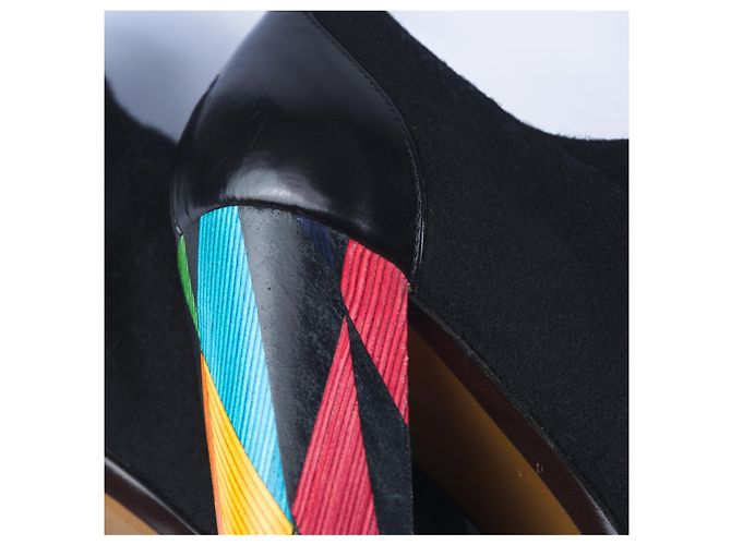 Fendi Black Leather Multicolor Pumps - view 5