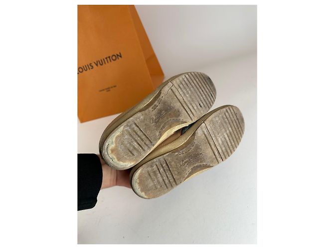 Sneaker in denim e pelle monogramma Louis Vuitton vintage blu EU36 - vista 8