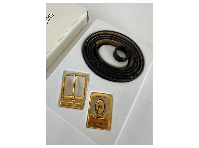 Vintage Courreges Ledergürtel Set Schwarz - Ansicht 12