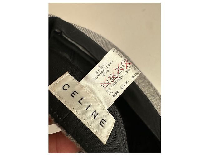 Céline Vintage Celine Wollmütze Grau Schwarz - Ansicht 6