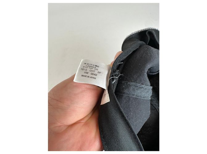Céline Vintage Celine Wollmütze Grau Schwarz - Ansicht 7
