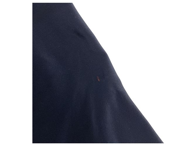Hermès Hermes Navy Blue Silk Flutter Sleeve Drape Top - view 5