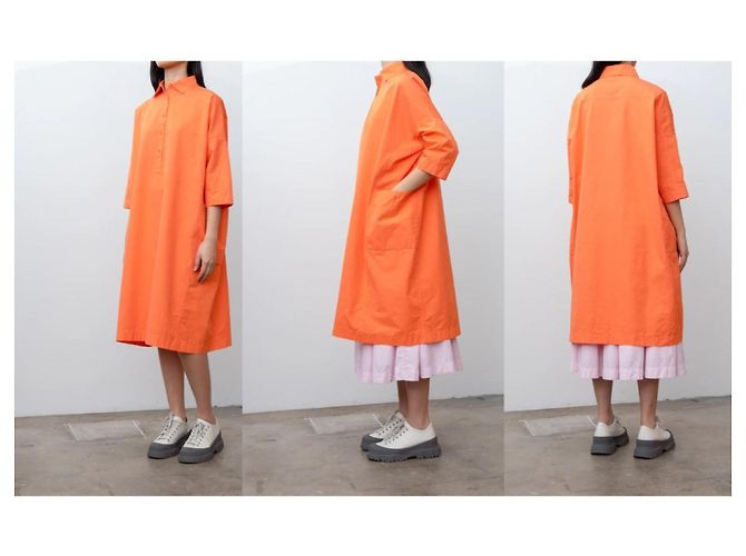 Vestido Casey-Casey February H Card Naranja Algodón - vista 5