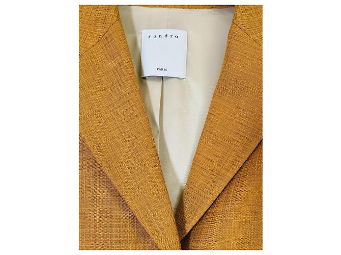 Blazer Sandro Giallo Senape a Un Bottone - vista 4