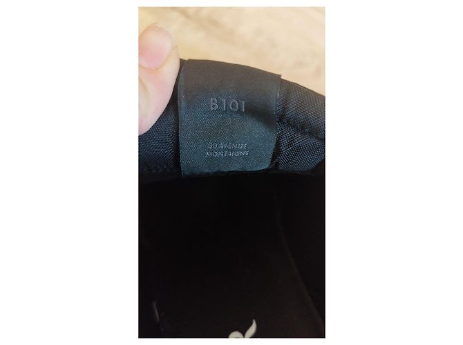 Sneakers Dior B101 in Pelle di Vitello Liscia e Camoscio Nero - vista 10