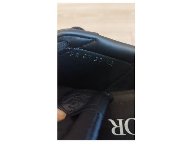 Sneakers Dior B101 in Pelle di Vitello Liscia e Camoscio Nero - vista 11