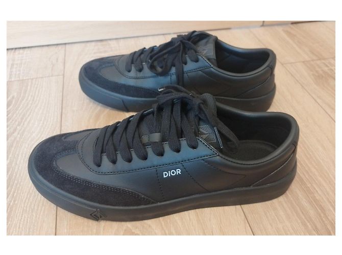 Sneakers Dior B101 in Pelle di Vitello Liscia e Camoscio Nero - vista 5