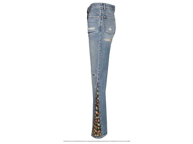 Jeans de algodón azul para mujer Valentino con bordado floral Multicolor - vista 11