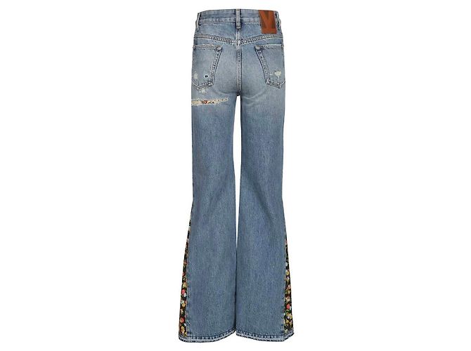 Jeans de algodón azul para mujer Valentino con bordado floral Multicolor - vista 2
