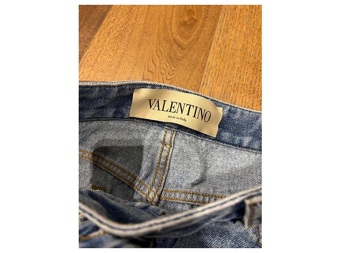 Jeans de algodón azul para mujer Valentino con bordado floral Multicolor - vista 3
