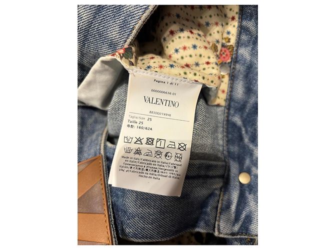 Jeans de algodón azul para mujer Valentino con bordado floral Multicolor - vista 5