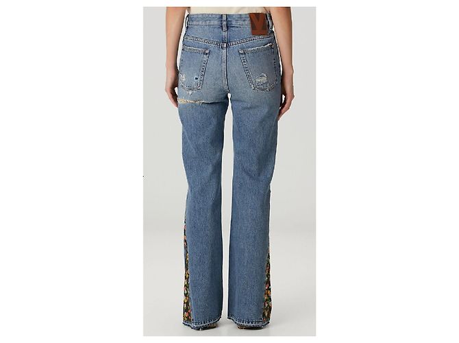 Jeans de algodón azul para mujer Valentino con bordado floral Multicolor - vista 9