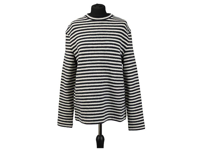 Jil Sander Wollpullover gestreift marineblau und creme Mehrfarben - Ansicht 2