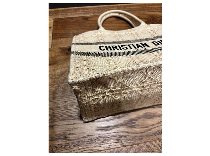 Borsa Tote Book Christian Dior Beige - vista 7