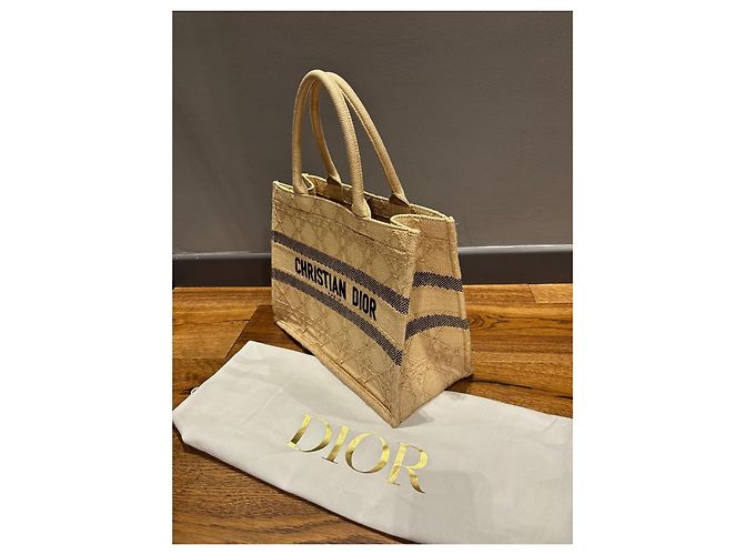 Borsa Tote Book Christian Dior Beige - vista 8
