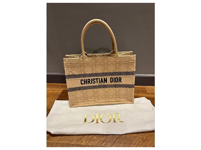 Borsa Tote Book Christian Dior Beige - vista 9