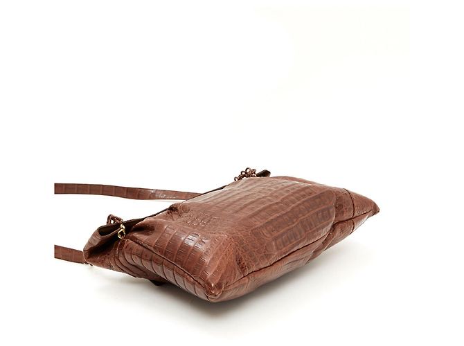 Borsa Clutch Nancy Gonzalez Sac Pochette Pelle Marrone Chiaro in Pelle Preziosa - vista 4