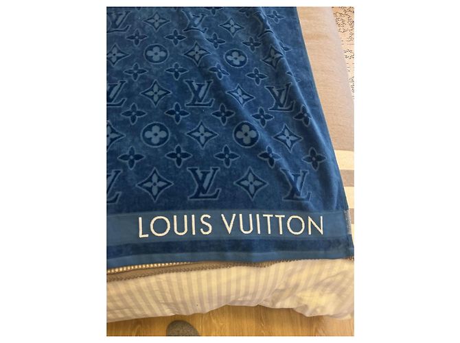 Serviette de plage Louis Vuitton Monogramme Bleue Coton - vue 2
