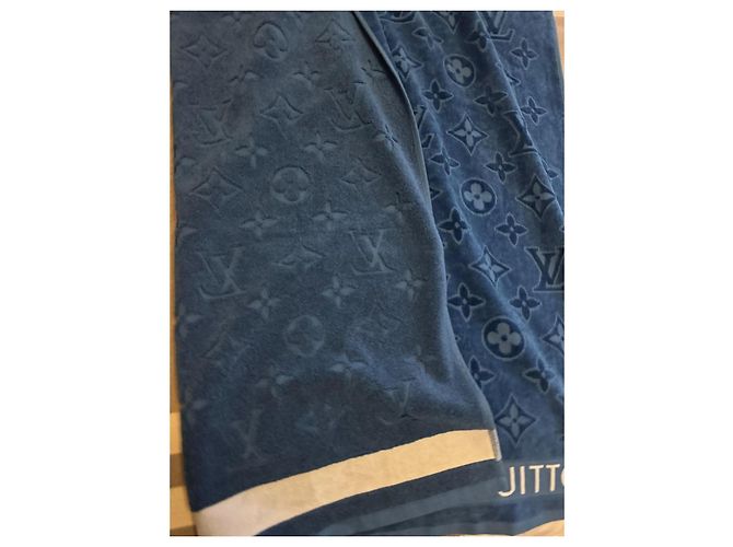 Serviette de plage Louis Vuitton Monogramme Bleue Coton - vue 3