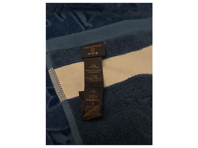 Serviette de plage Louis Vuitton Monogramme Bleue Coton - vue 4