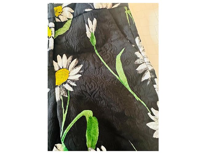 Dolce & Gabbana Kinderhose mit Blumen Schwarz Weiß Grün Gelb - Ansicht 5