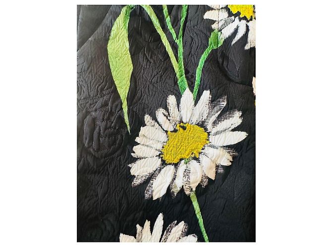 Dolce & Gabbana Kinderhose mit Blumen Schwarz Weiß Grün Gelb - Ansicht 7