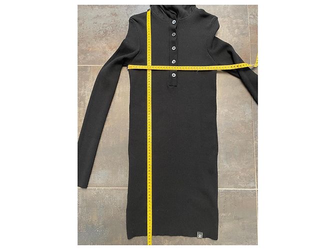 Belstaff Rippstrick Mini Kleid Schwarz - Ansicht 8