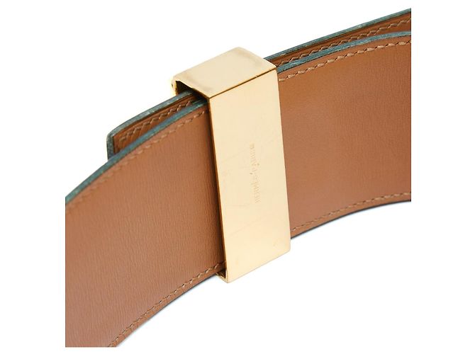 Hermès 1990 T70 Grüner Leder Collier de Chien 50 Gürtel 28in Hermes Box Golden - Ansicht 5
