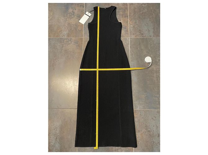 Sportmax Langes schwarzes Rippstrickkleid - Ansicht 5