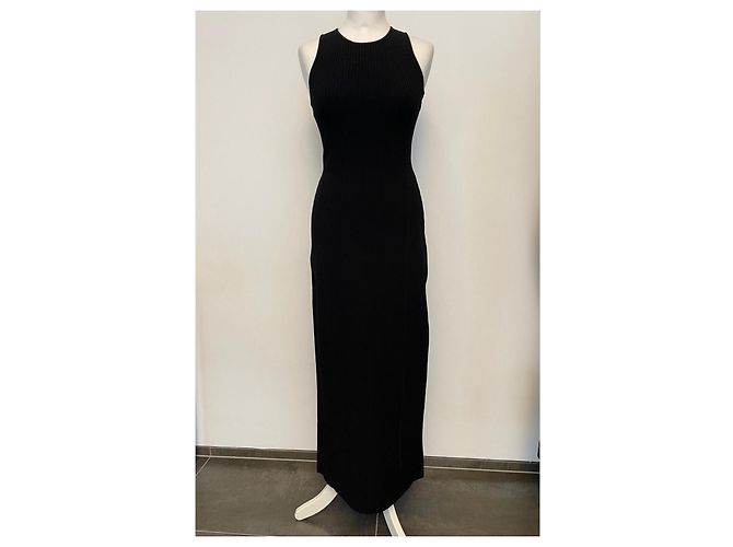 Sportmax Langes schwarzes Rippstrickkleid - Ansicht 7