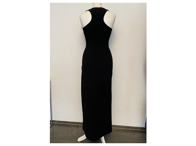 Sportmax Langes schwarzes Rippstrickkleid - Ansicht 8
